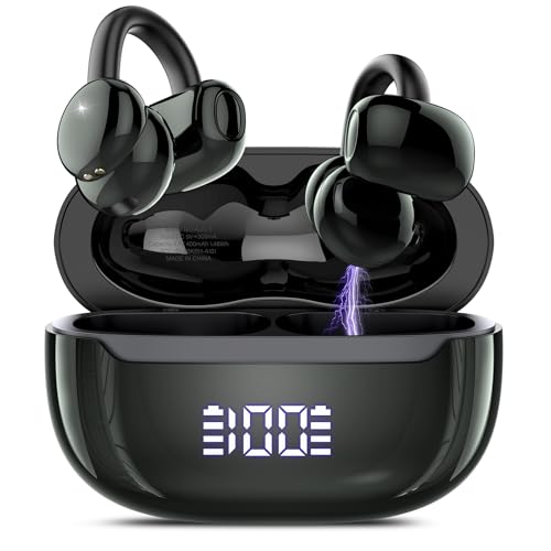 Image of Open Ear Earbuds Wireless Clip on Headphones Bluetooth 5.4 Ear Buds with DNN Noise Cancelling, 48H Playtime, Low Latency, Fashion Design, Secure Fit, Clear Sound for Music & Calls
