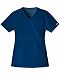 Cherokee Women's Workwear Scrubs Core Stretch Gathered Front Mock Wrap Top, Navy, Large