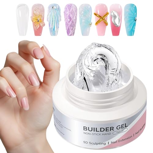 Uoqpty 3D ネイルジェル,60ml 固形ネイルエクステンションジェル 女性向け - ノンスティッキーなマニキュアデザインビルダー 女性用彫刻創作ペイントエクステンションハンドアート | 造形彫刻エクステンション絵画アート作成