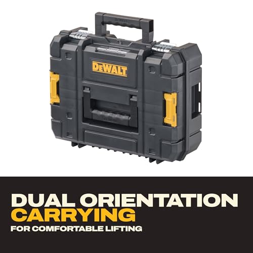 Image of DEWALT Tool Box TSTAK II, 13 In. Flat Top Tool Storage Case, Stackable Organizer Hard Case Portable Toolbox, Heavy Duty, Holds Up To 66 lbs (DWST17807)