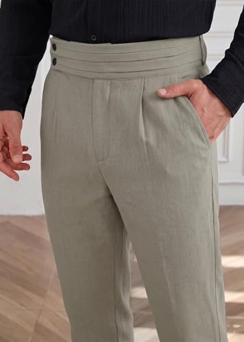 Image of TOPLOT Men's Cotton Casual Trouser | Elegant Pleated Front with Dual-Button Waistband | Comfortable Stretch Elasticity for Easy Movement | Tapered Ankle Finish | Casual & Office Wear (5277)