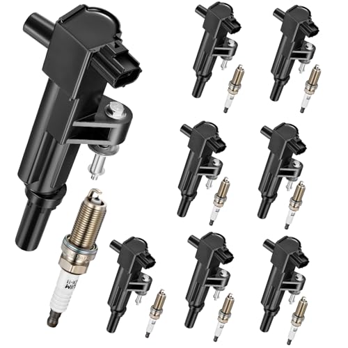 Image of 8-Pack UF601 Ignition Coils & 4469 Spark Plugs Kit Compatible with Dodge Dakota Ram 1500 Durango, Compatible with Jeep Commander Grand Cherokee 4.7L V8 - Replaces XP5325 LFR5AIX-11 5149049AB