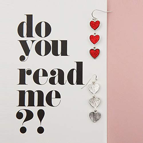 Multi New Red Interlocking Heart Dangle Earrings For Women Girls Alloy Silver #TOP5