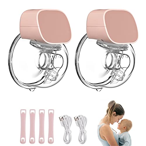 Putybudy S9 Double Wearable Electric Breast Pump, Low Noise/Invisible/Painless Hands Free, 2 Modes & 5 Levels Suction Adjustable & 180Ml Collector, Portable For Mom Breastfeeding Anytime, 24Mm/Pink #TOP4
