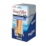 INABA Tuna Fillet Grilled Katzen Leckerlies mit 88% echtem Thunfisch, eine einzige Proteinquelle, Katzenleckerlis ohne Nebenerzeugnisse, ohne Zucker, der Beste Thunfisch-Snack für Katzen 12 x 15g