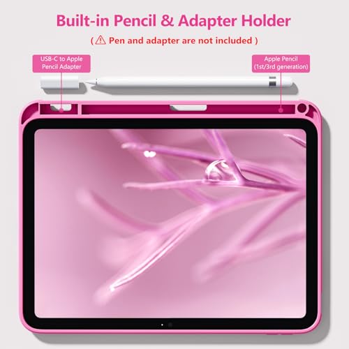 Image of Wenlaty Compatible with iPad (A16) 11th Generation Case 11 Inch 2025, for iPad 10th Generation Case 10.9 Inch 2022 with Pencil Holder, Trifold Stand Protective Cover, Auto Wake /Sleep, Peach