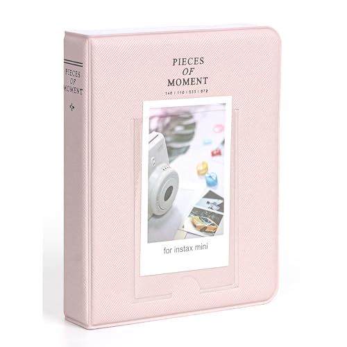 Image of ZENKO 64 Pockets Photo Album for Fujifilm Instant Mini 13 /12 /11 /9 /8 /SE /41 /99 /Evo /Liplay Instant Camera /Mini Link Printer, Polaroid Snap Touch Mint Zip Instant Camera Printer- Blossom Pink