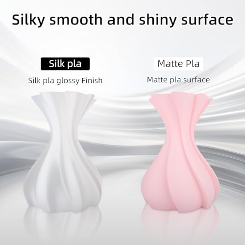 Image of 3DHoJor Silk PLA Filament 1.75mm, PLA Filament 1.75mm Silk Shiny 3D Printer Filament, 1kg*2 Cardboard Spool, Dimensional Accuracy + /- 0.03 mm, Fit Most FDM Printer(Silk White+Pink)