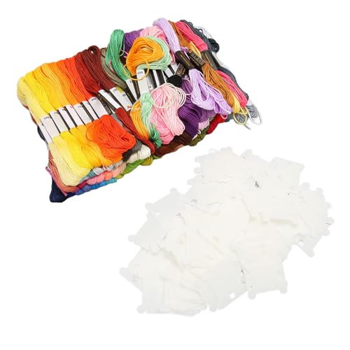Kit de Fio Dental para Bordar Com 100 Meadas de Linha Vibrante, Itens Essenciais para Ponto Cruz e B