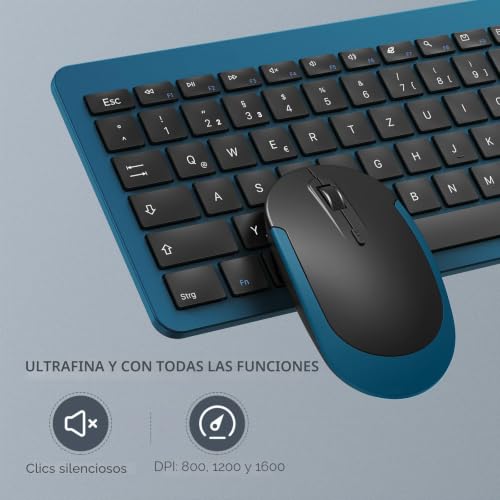 Teclado inalámbrico recargable seenda con protector de silicona contra el polvo para PC 4