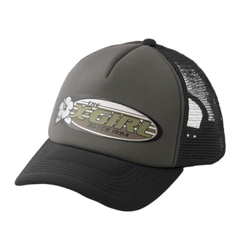 [X-girl] ハイビスカスオーバルロゴトラッカーキャップ HIBISCUS OVAL LOGO TRUCKER CAP 105252051006 BLACK ONE SIZE