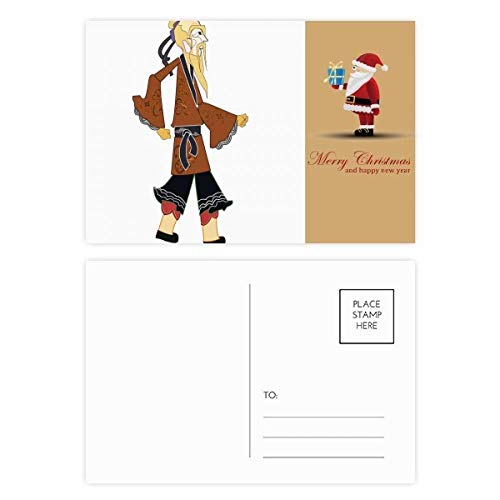 Cartes postales de Père Noël de culture chinoise aux finitions soignées en lot de 20