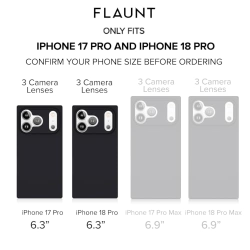 FLAUNT Official Square iPhone 18 Pro Case -Tortoise Shell w/Black Sides - image 3