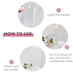 12 Pack Glass Candlestick Holders- Clear Taper Stripe Candle Holders for Candlesticks, 4" H Taper Candle Holders Small Centerpiece for Wedding, Festival, Party & Windowsill Decor - Image 5