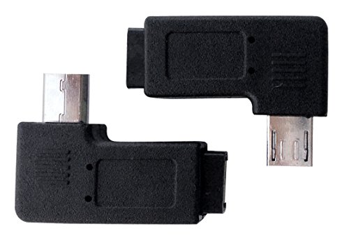 Posdou 1 Pair Right Left 90 Degree Angle Micro Usb Male To Micro Usb Female Adapter #TOP1