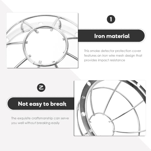 Hemobllo Smoke Detector Cover - Metal Smoke Detector Guard Detector Bracket Cage Guard Protector Cover Accessories for Mini s