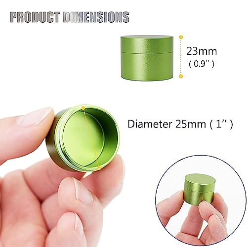 Portable Daily Pill Case, Heavy Duty Aluminium Alloy Round Pill Box, Waterproof Travel Pill Organizer, Pocket Purse Medicine Vitamin Holder Edc Container For Outdoor Camping Working (Green, Small) #TOP1