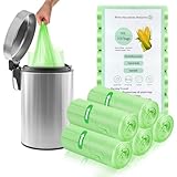 100 x 30 Liter Green Bin Bags with Handle, 23.6 * 25.6in/8Gallon Portable Food Waste Bags Medium Kitchen Bin Liners Food Caddy Bags for Office Bathroom Kitchen Garbage Bin
