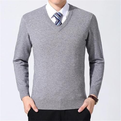 Spring Autumn V Neck Pullovers Mens Ribbed Cuff Long Sleeved Fashion Sweaters Casual Stretch Knit Top2