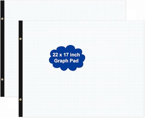 Papel cuadriculado de 22 x 17 pulgadas en paquete de 2 blocs gigantes para planos y esquemas