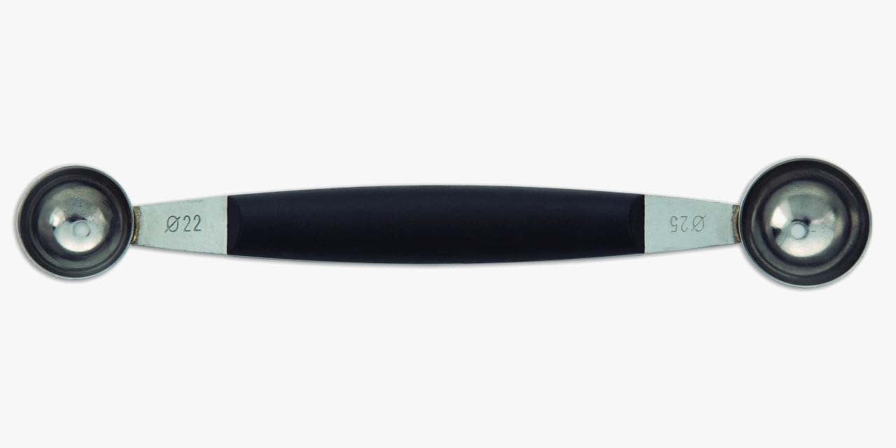 Arcos Professional Gadgets - Doble Melon Baller - 1" Stainless Steel - Polypropylene Black Handle - Perfect for Melons and More - 7'' Serie, Your Ultimate Kitchen Companion!