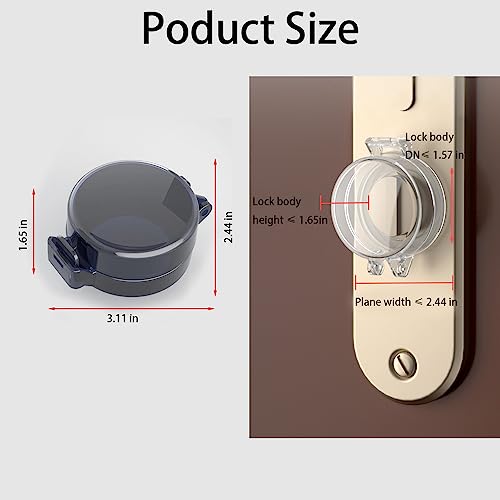 Image of 2 Pack Door Safety Deadbolt Lock for Kids,Child Proof Deadbolt Lock, Large Size Deadbolt Child Safety Lock Cover Fits Most Deadbolt (Black)