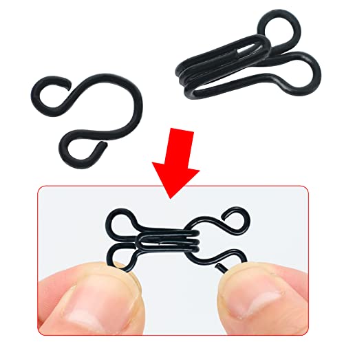 90 Pairs Sewing Hooks And Eyes Closure For Bra Clothing Trousers Skirt Jackets Fasteners Sewing Diy Craft,3 Sizes (Black And Silver) #TOP1