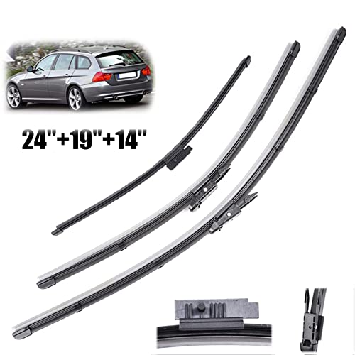 Balais d'essuie-glace avant pour E91 2009-2012 sans traces | Pack 24" 19" 14"