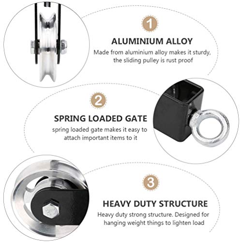 CLISPEED Conjuntos 2 Roda Polia Única Roda Pesados Roda Giratória Pulley Bloco De Carga Do Rolamento