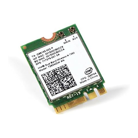 Intel 7260NGW WIFI Card SPS NGFF: 717379-001 Bluetooth 4.0 802nd 11N Dual-Band(2.4 gHz + 5 gHz) for HP Revolve 810 G2 300Mbps Cover