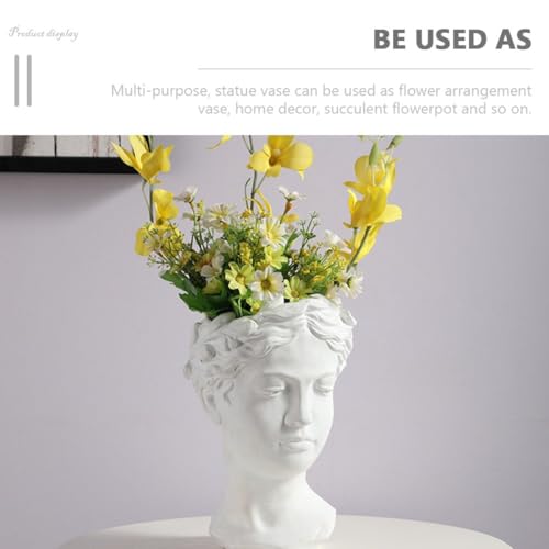 Pot de fleur succulent visage blanc en résine pour sublimer un bureau ou une table basse chic - 8