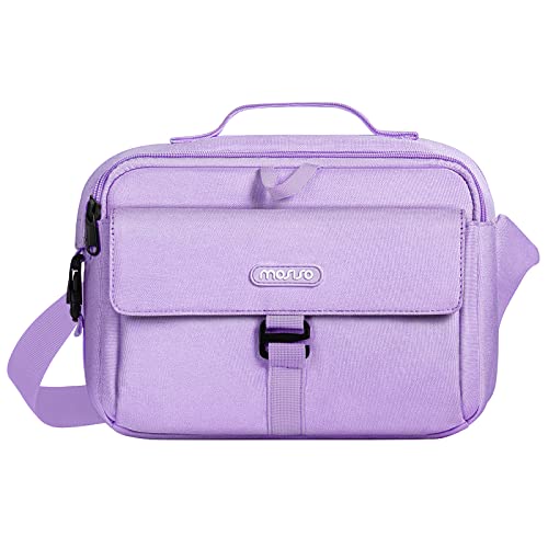 Bolso para cámara con bandolera y cubierta impermeable morado miniatura 1