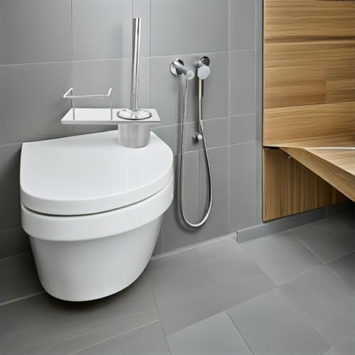 Brosse toilette compacte en inox avec support mural ventilé contre les odeurs - 8