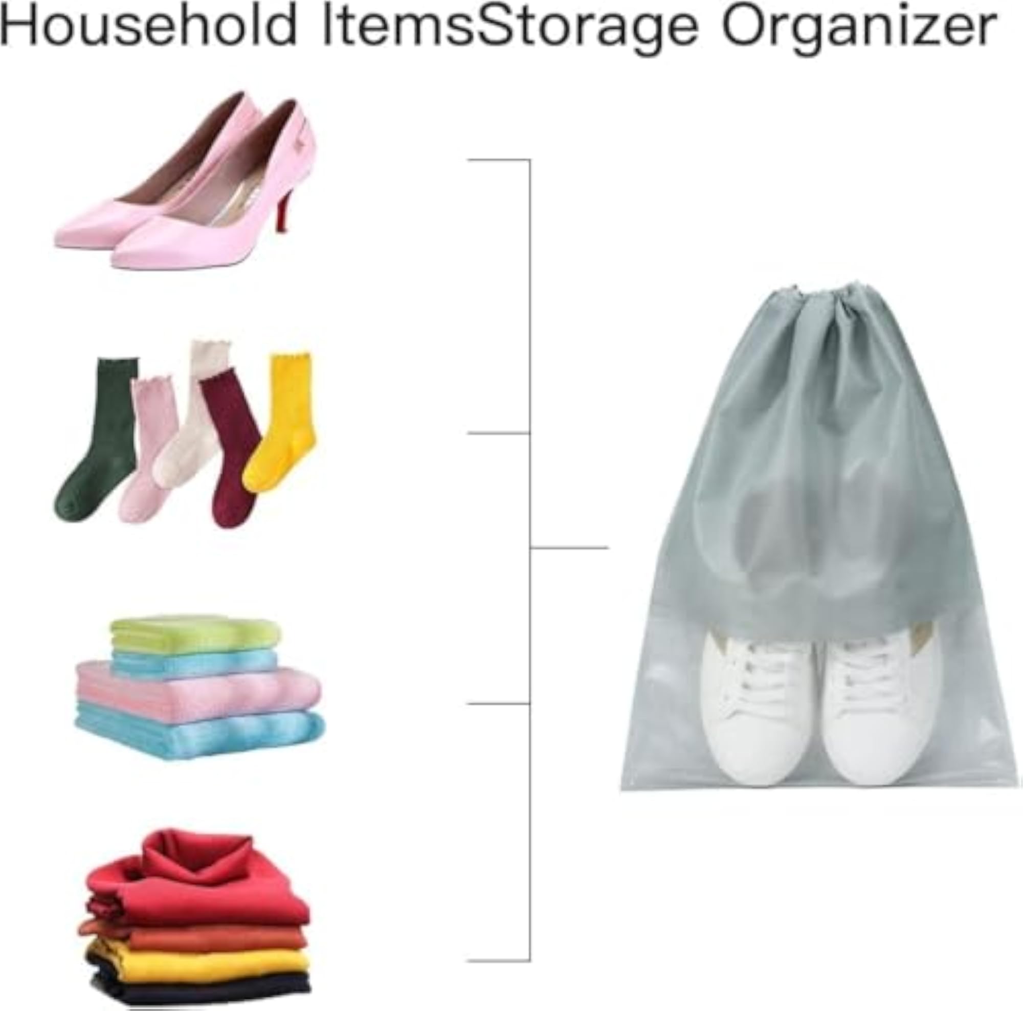 Shoe Bag for Travel & Storage, Travel Organizer