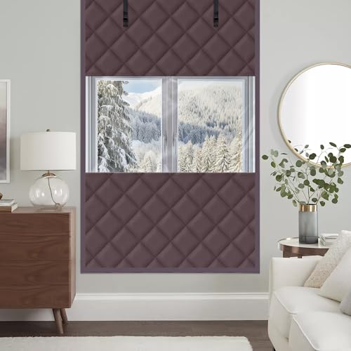 Nkiy Quen 3 Layer 63 x 39 Inch Visible Winter Insulated Window Cover,Oxford Thermal Insulated Window Blanket with Fastener,Brownish Red Window Insulation Kit for Winterizing Keeping Home Warm by Nkiy Quen - Image 7