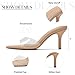 Celbreez Kitten Heels Mules Summer Sandals for Women Pointed Open Peep Toe Clear Heels Stiletto Slingback Backless Slip On Womens Sandals Dressy Fashion Party Wedding Cute Shoes