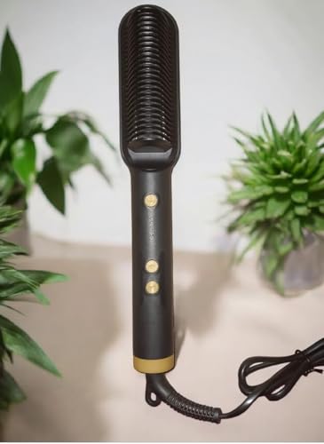 Han Pro Hair Straightener Comb for Women & Men, Hair Style, Hair Straightening Iron, Straightener Machine Brush/PTC Heating Electric Straightener with 5 Temperature – Multicolor