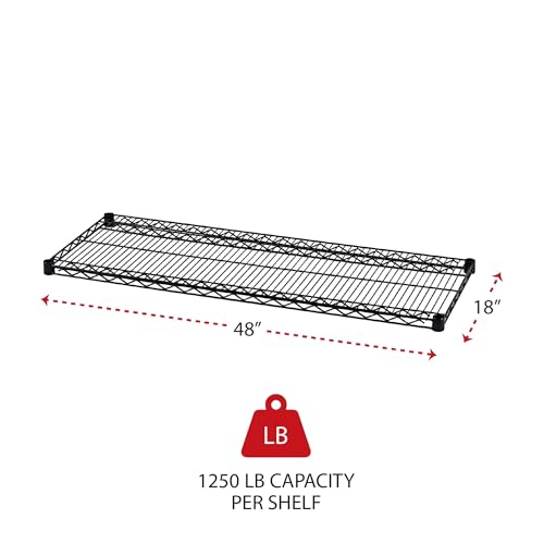 Alera ALE Industrial Wire Shelving Extra Wire Shelves, 48w x 18d, Black (Case of 2 Shelves) - Thumbnail 2