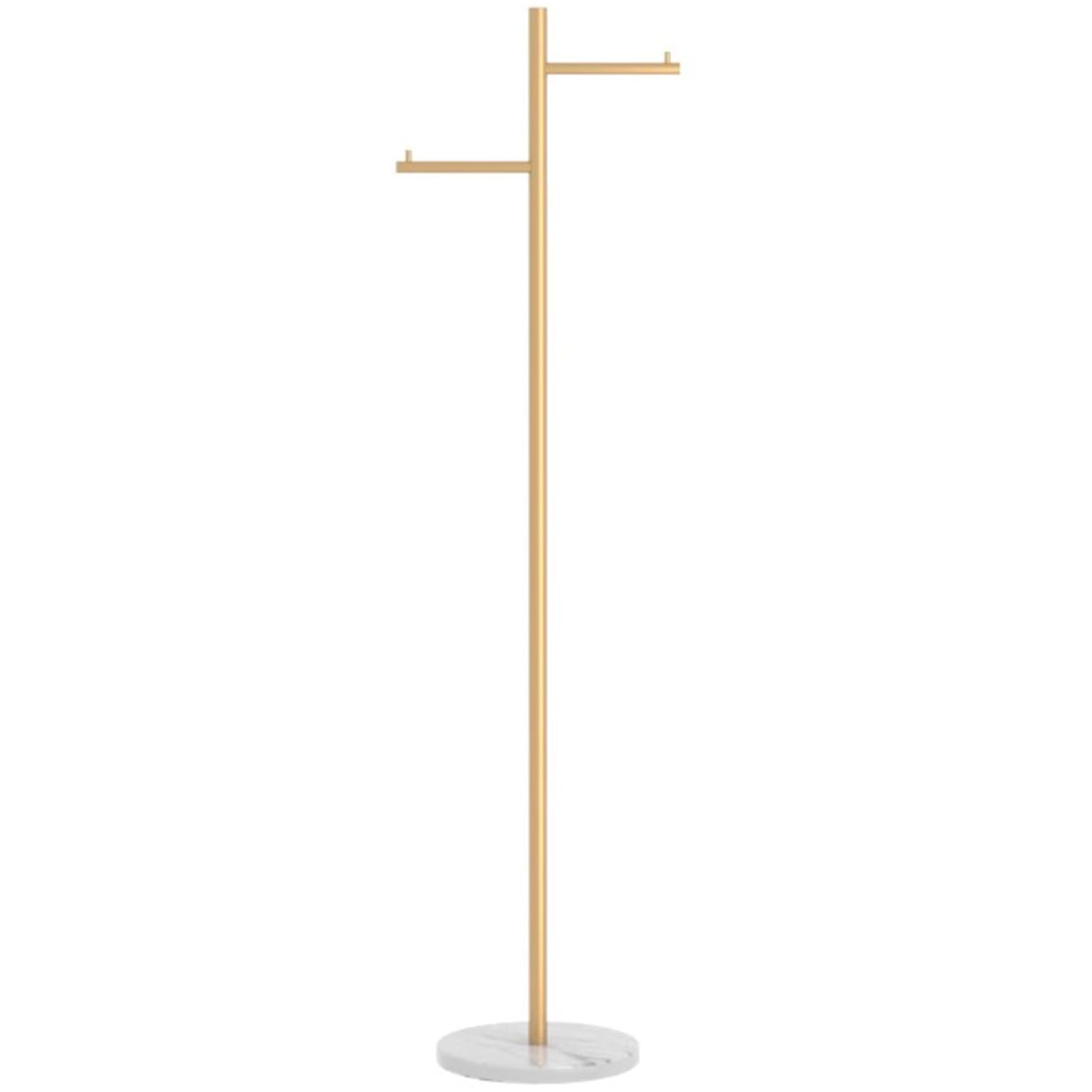 SXYKXYDL Metal Garment Rack with Marble Base, Double-Rod Clothing Stand, Modern Freestanding Hanger for Entryway, Bedroom & Living Room, Space-Saving Design