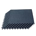 We Sell Mats 3/8" Thick Interlocking Foam Carpet Tiles Durable Carpet Squares Anti Fatigue Support for Home Office or Classroom Use, 24 in x 24 in, Charcoal Gray, 100 Square Feet (25 Tiles) (CRT-10M)