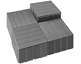 PrimeZone 54 PCS Plastic Interlocking Patio Deck Tiles - 12' x 12' Anti-Slip Waterproof Outdoor Flooring...