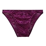 [himico] uomo LEONARDO フルバック パンツ レース ビキニ ブリーフ メンズ M L LL 001series(DRO-濃ローズ、L)