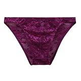 [himico] uomo LEONARDO フルバック パンツ レース ビキニ ブリーフ メンズ M L LL 001series(DRO-濃ローズ、M)
