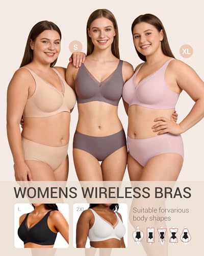 Image of Gailife Deep V Jelly Bras for Women No Underwire Wireless Seamless Push Up Bra Comfort Support Plunge Bralette Full Coverage