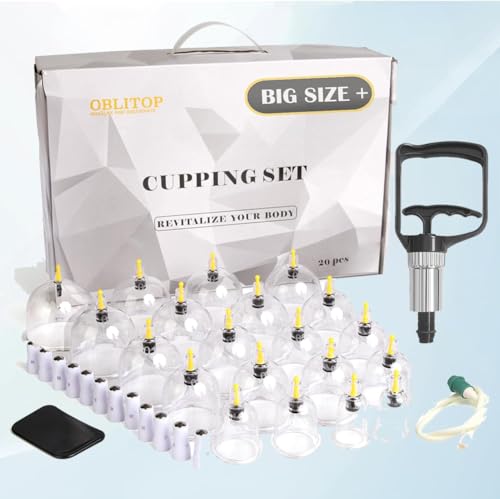 OBLITOP Kit de 20 Cupping Ventouses Hijama, Ventouse Massage- Taille V2.0 Insturctions en Français...