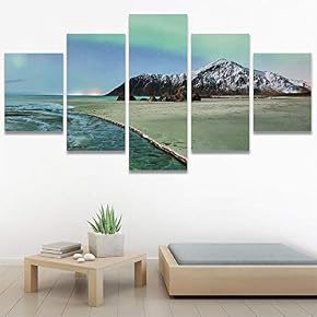 SIGNWIN 5 Panel Canvas Wall Art Calming Waters...