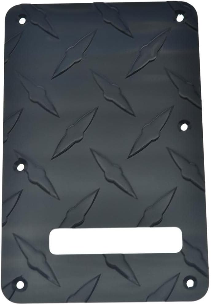 Dopro 11-Hole Diamond Plate Modern Style Strat SSS Guitar Pickguard Metal Scratch Plate with Back Plate Tremolo Cover Fits American/Mexican Stratocaster Silver