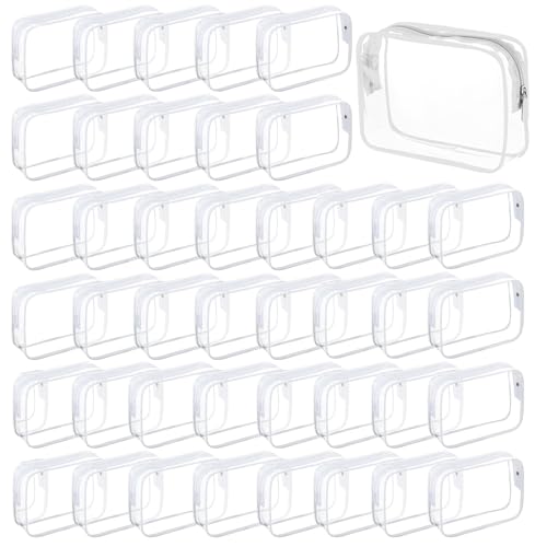 Tergy 50 Packs Clear Cosmetics Bags for Women Men Waterproof