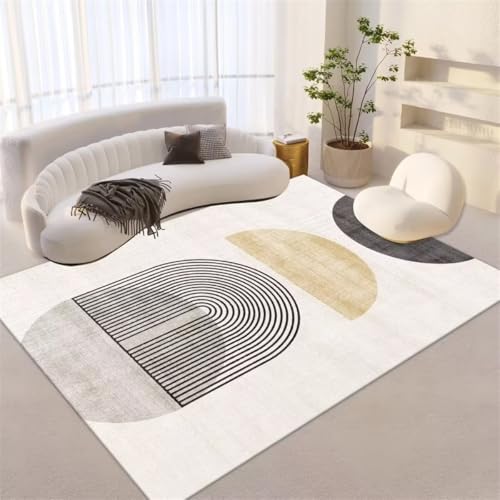 Tapis de salon gris jaune durable pour protéger le sol avec style moderne