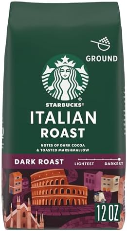 Starbucks Ground Coffee, Dark Roast Hot or Iced Coffee, Italian Roast, 12 oz